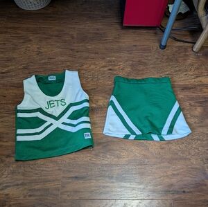 Zoe Cheer Jets Green and White Cheerleading Uniform- Sz YSM